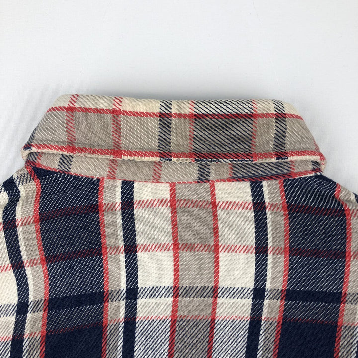 80'S Big Mac Long-Sleeve Flannel Check Shirt, Made in USA, Men's Size L (Equivalent), Vintage cotton Beige type Vintage Second Hand