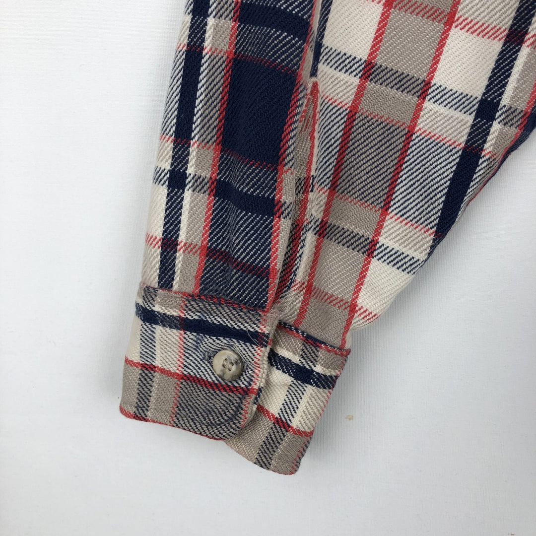80'S Big Mac Long-Sleeve Flannel Check Shirt, Made in USA, Men's Size L (Equivalent), Vintage cotton Beige type Vintage Second Hand