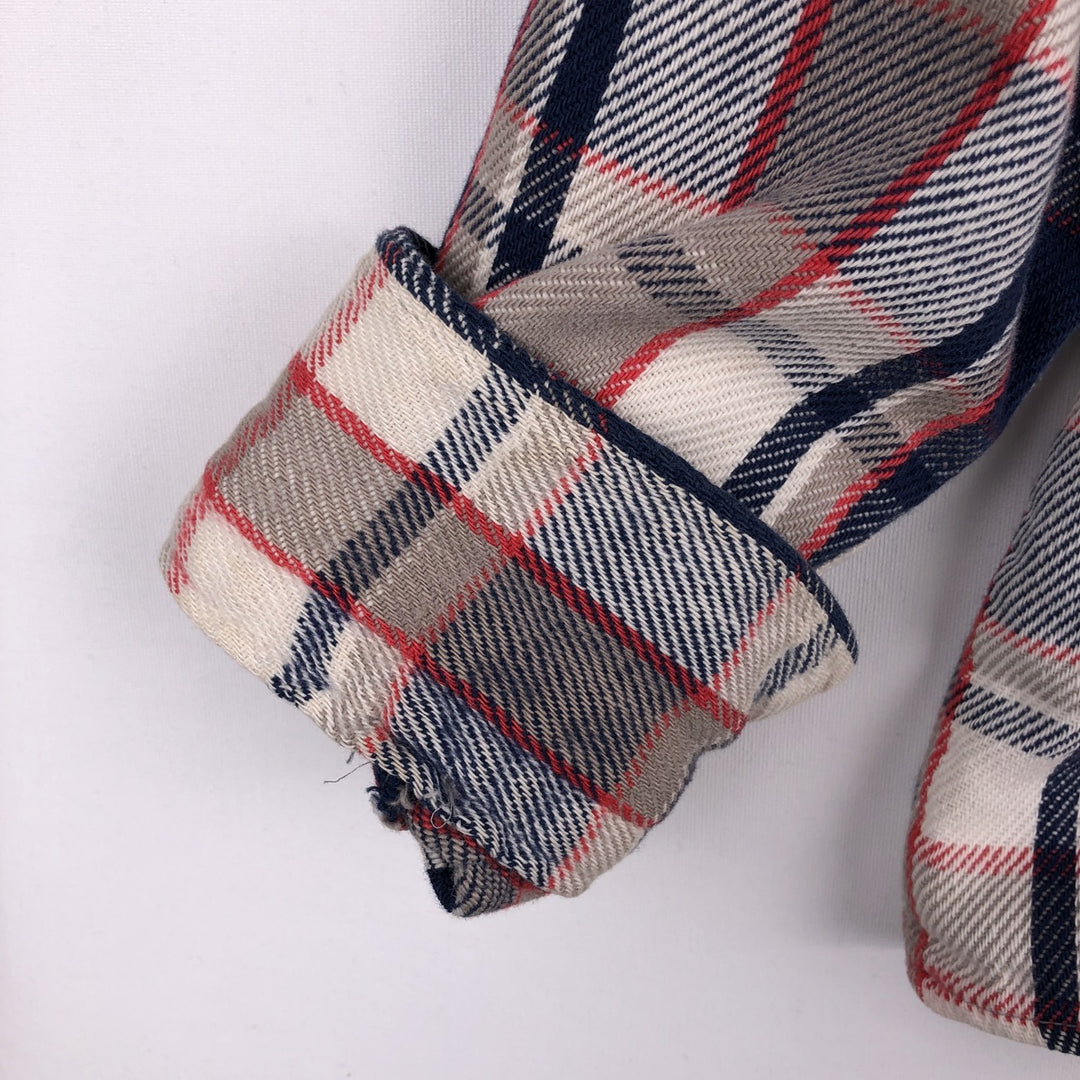 80'S Big Mac Long-Sleeve Flannel Check Shirt, Made in USA, Men's Size L (Equivalent), Vintage cotton Beige type Vintage Second Hand