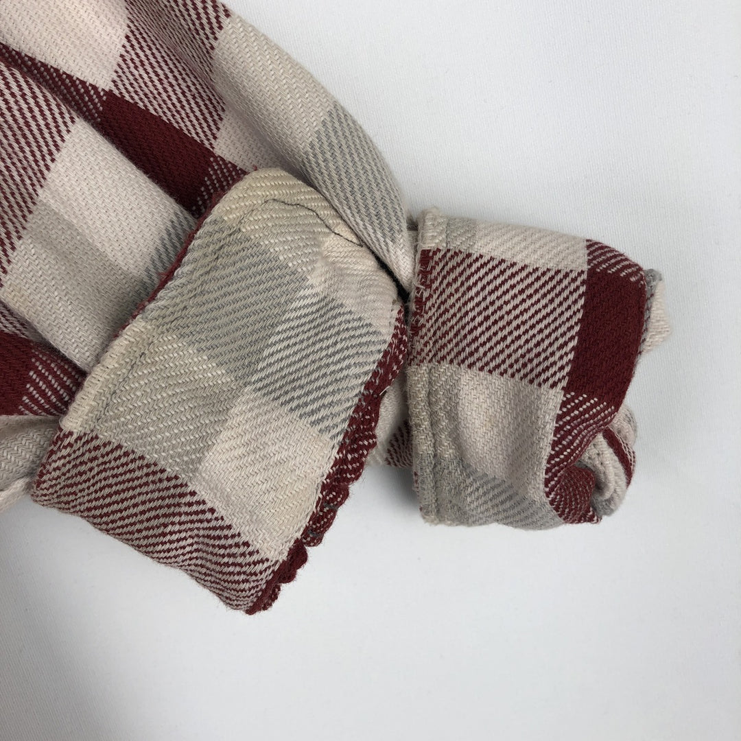 Osh Kosh long-sleeved flannel check shirt, men's size L unclear pale white type Vintage Second Hand