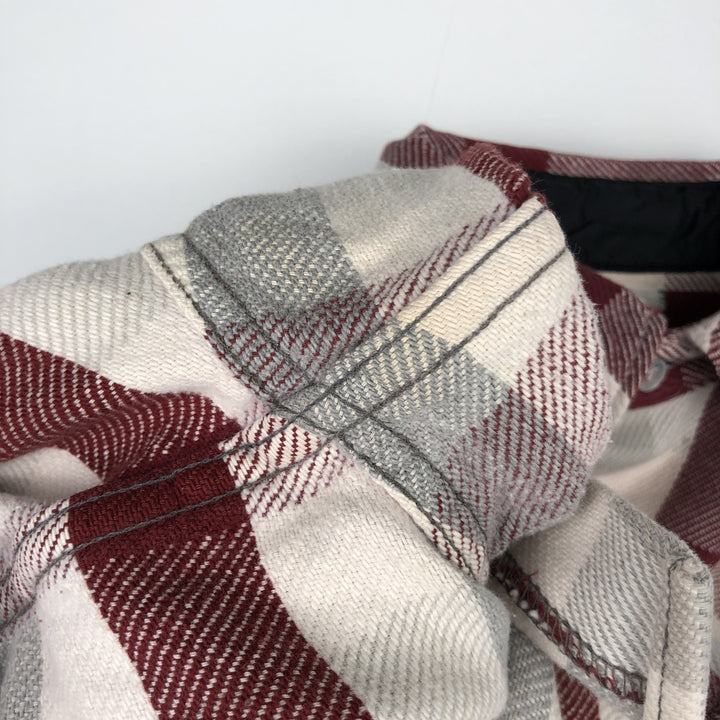Osh Kosh long-sleeved flannel check shirt, men's size L unclear pale white type Vintage Second Hand