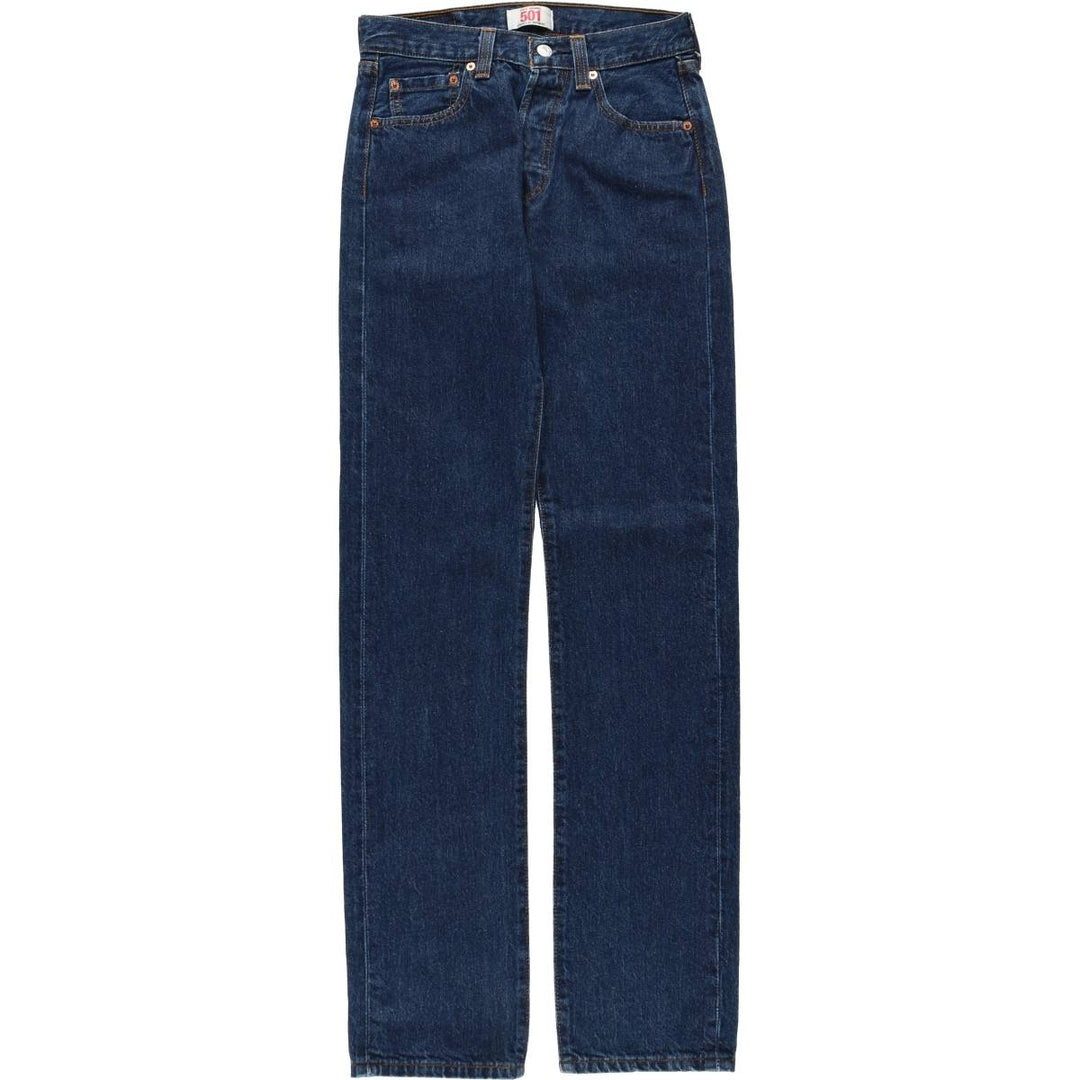 2000'S Levi's 501 Straight Leg Button-Fly Straight Denim Pants, Women's Size L (W29 equivalent) cotton navy blue type Vintage Second Hand