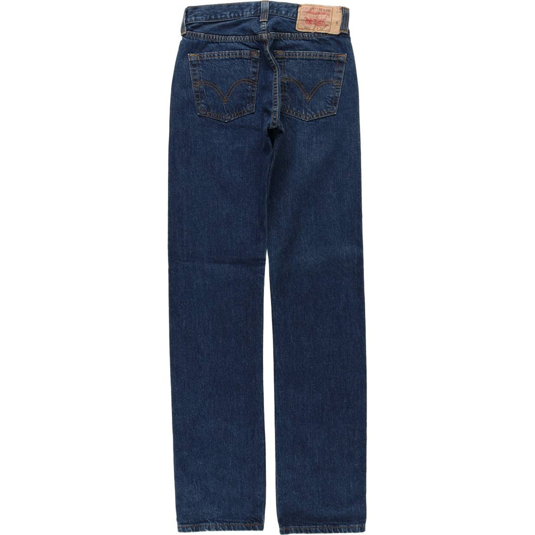 2000'S Levi's 501 Straight Leg Button-Fly Straight Denim Pants, Women's Size L (W29 equivalent) cotton navy blue type Vintage Second Hand