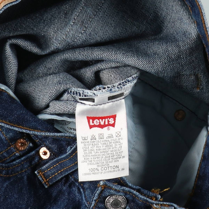 2000'S Levi's 501 Straight Leg Button-Fly Straight Denim Pants, Women's Size L (W29 equivalent) cotton navy blue type Vintage Second Hand