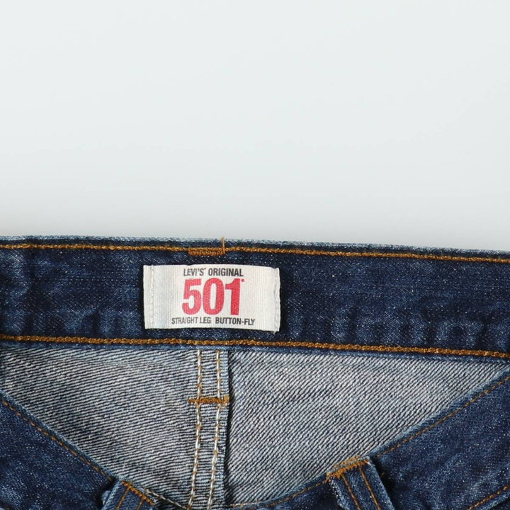 2000'S Levi's 501 Straight Leg Button-Fly Straight Denim Pants, Women's Size L (W29 equivalent) cotton navy blue type Vintage Second Hand