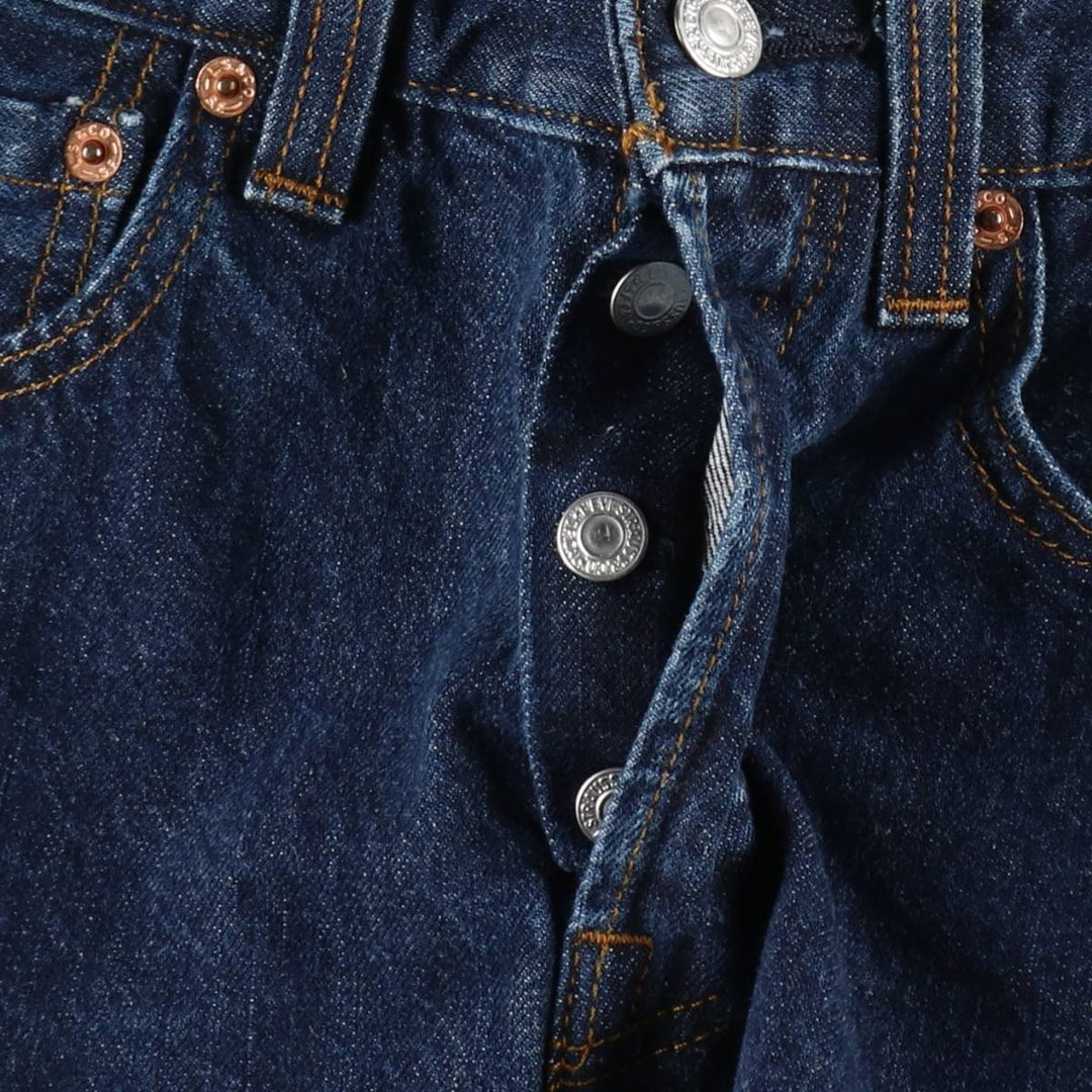 2000'S Levi's 501 Straight Leg Button-Fly Straight Denim Pants, Women's Size L (W29 equivalent) cotton navy blue type Vintage Second Hand
