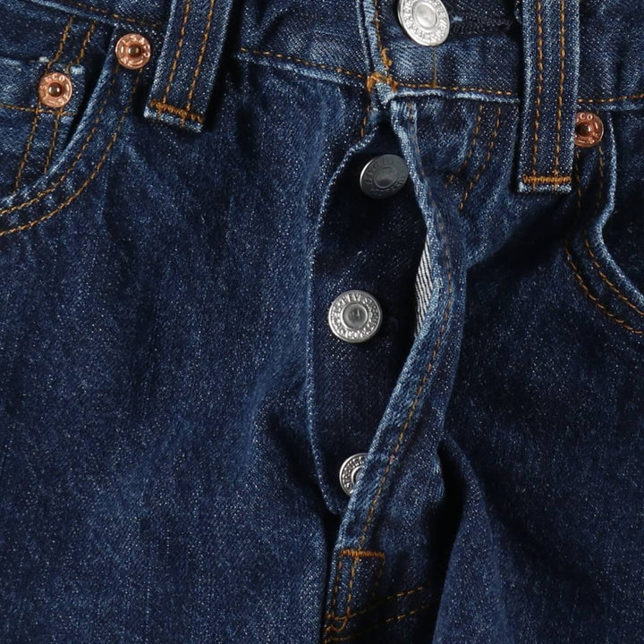 2000'S Levi's 501 Straight Leg Button-Fly Straight Denim Pants, Women's Size L (W29 equivalent) cotton navy blue type Vintage Second Hand