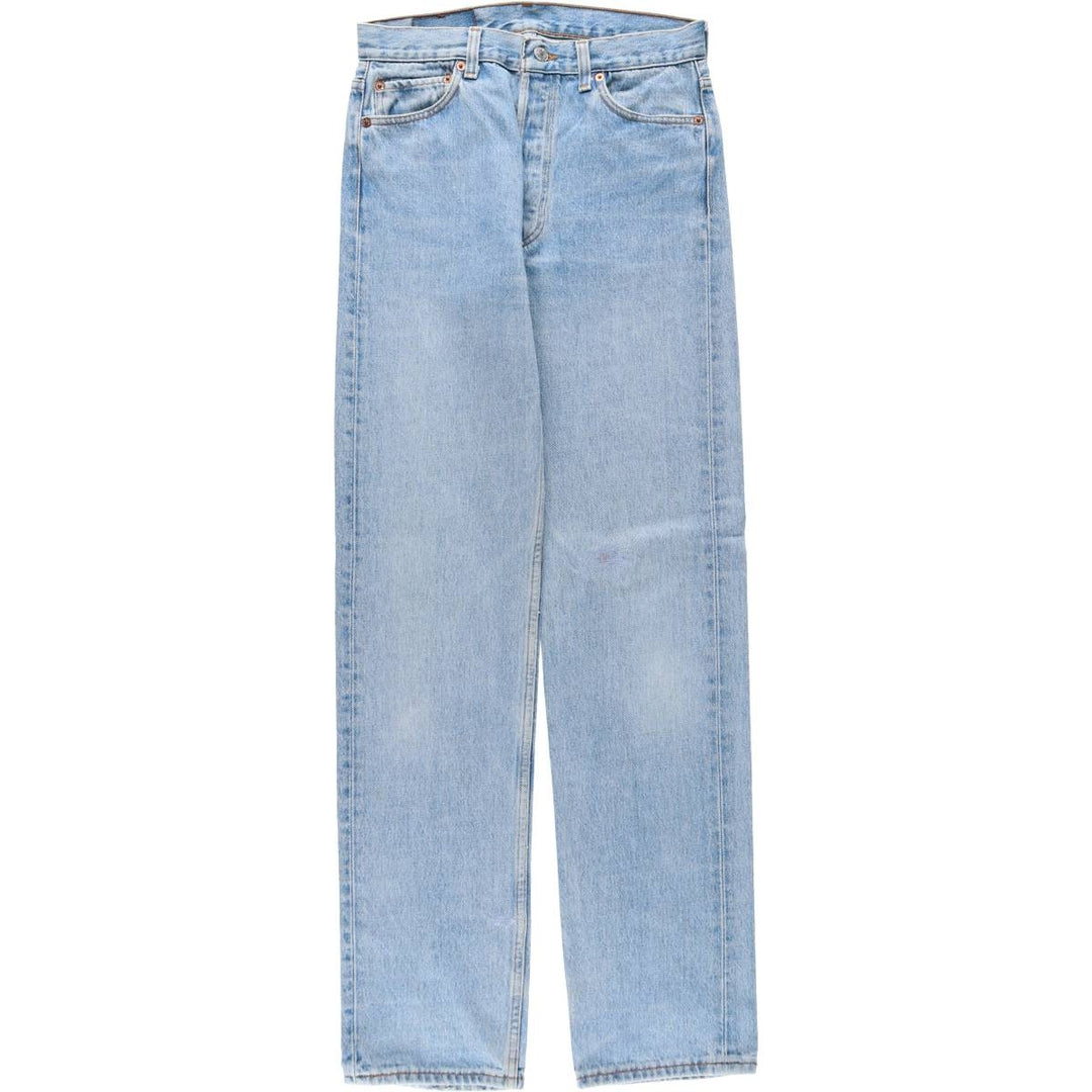 1990'S Levi's 501-0193 Straight Denim Pants, Made in USA, Women's Size L (equivalent to W29), Vintage cotton Blue type light blue Vintage Second Hand