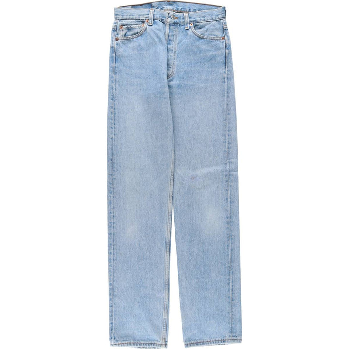1990'S Levi's 501-0193 Straight Denim Pants, Made in USA, Women's Size L (equivalent to W29), Vintage cotton Blue type light blue Vintage Second Hand