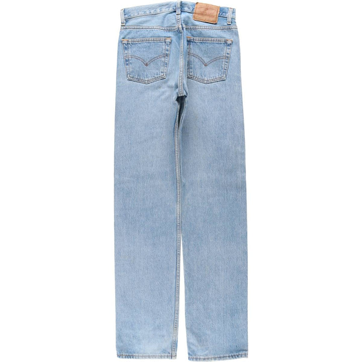 1990'S Levi's 501-0193 Straight Denim Pants, Made in USA, Women's Size L (equivalent to W29), Vintage cotton Blue type light blue Vintage Second Hand
