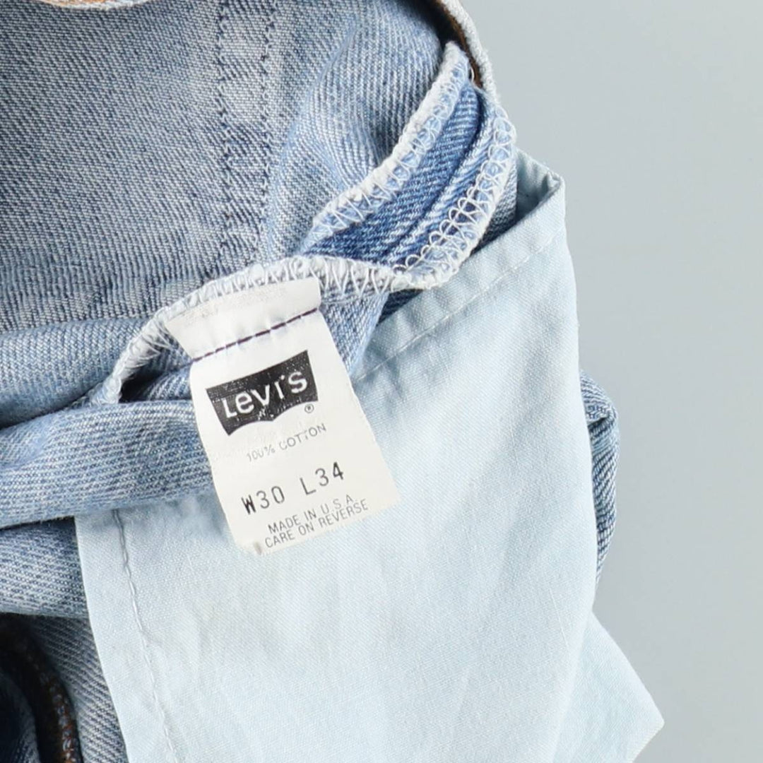 1990'S Levi's 501-0193 Straight Denim Pants, Made in USA, Women's Size L (equivalent to W29), Vintage cotton Blue type light blue Vintage Second Hand