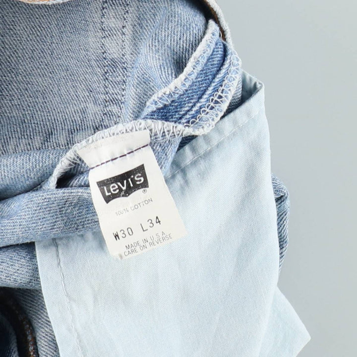 1990'S Levi's 501-0193 Straight Denim Pants, Made in USA, Women's Size L (equivalent to W29), Vintage cotton Blue type light blue Vintage Second Hand