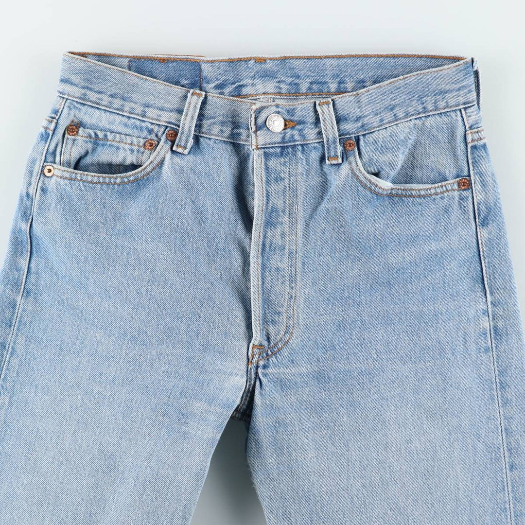 1990'S Levi's 501-0193 Straight Denim Pants, Made in USA, Women's Size L (equivalent to W29), Vintage cotton Blue type light blue Vintage Second Hand