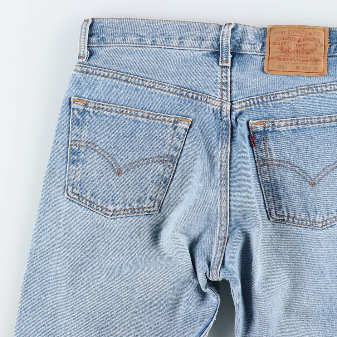 1990'S Levi's 501-0193 Straight Denim Pants, Made in USA, Women's Size L (equivalent to W29), Vintage cotton Blue type light blue Vintage Second Hand