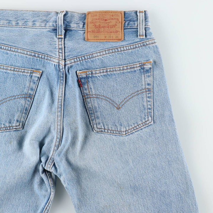 1990'S Levi's 501-0193 Straight Denim Pants, Made in USA, Women's Size L (equivalent to W29), Vintage cotton Blue type light blue Vintage Second Hand