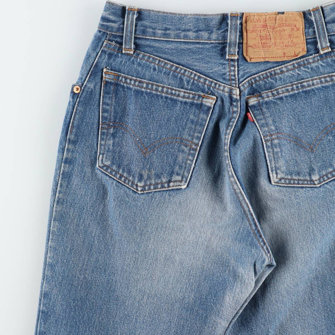 1980'S Levi's 26501-0118 Straight Denim Pants, Made in USA, Women's Size M (equivalent to W26), Vintage cotton blue type Vintage Second Hand