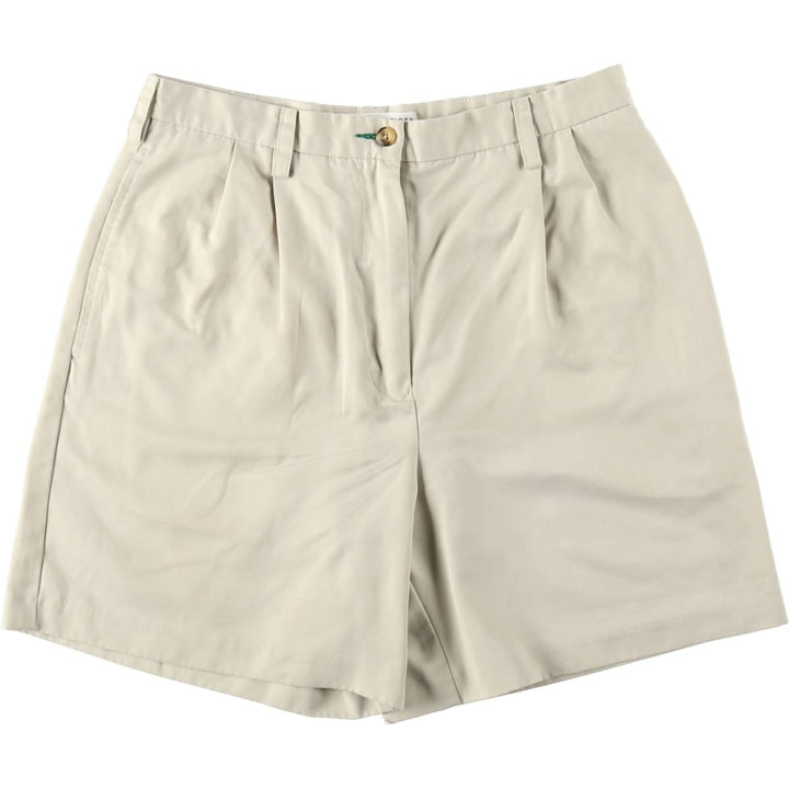 Tommy Hilfiger GOLF Two-Pleat Chino Shorts, Women's XL (equivalent to W31) polyester Beige type Vintage Second Hand