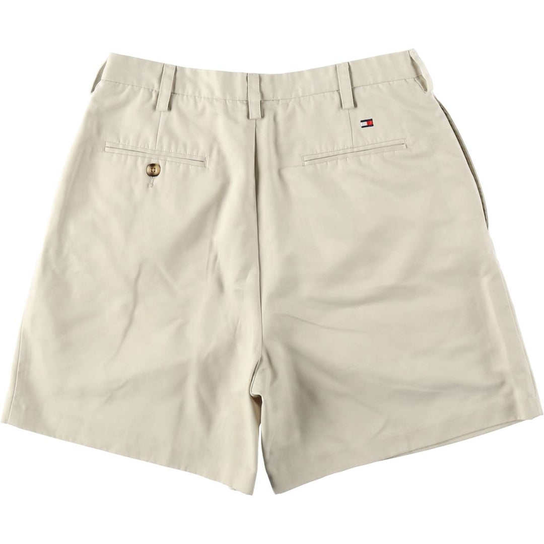 Tommy Hilfiger GOLF Two-Pleat Chino Shorts, Women's XL (equivalent to W31) polyester Beige type Vintage Second Hand