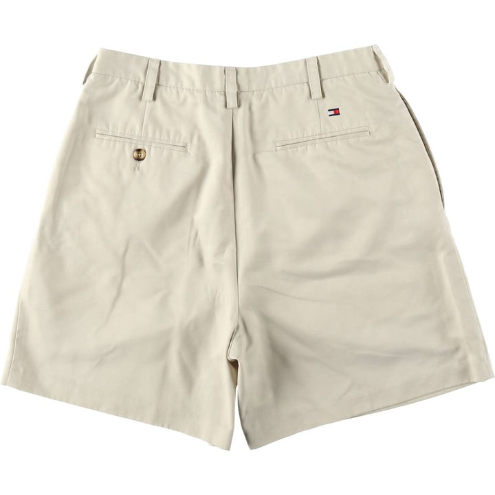 Tommy Hilfiger GOLF Two-Pleat Chino Shorts, Women's XL (equivalent to W31) polyester Beige type Vintage Second Hand
