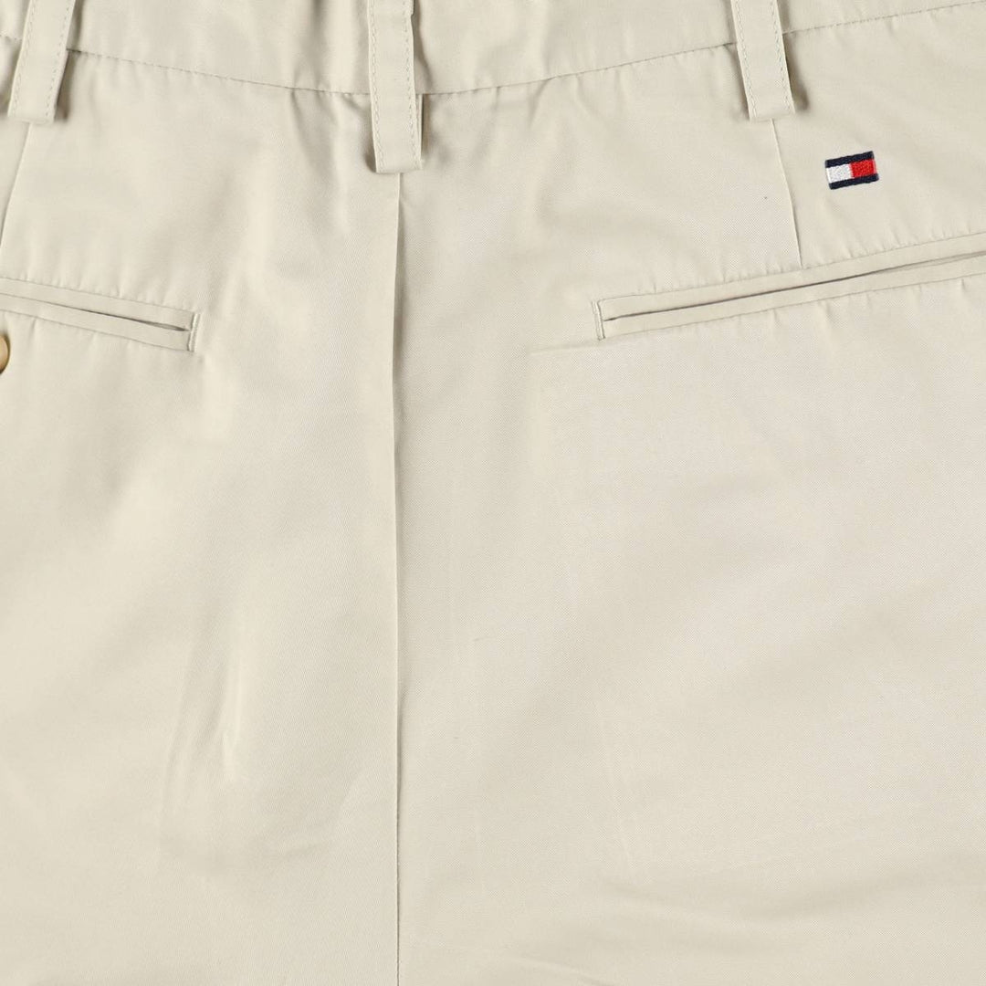 Tommy Hilfiger GOLF Two-Pleat Chino Shorts, Women's XL (equivalent to W31) polyester Beige type Vintage Second Hand