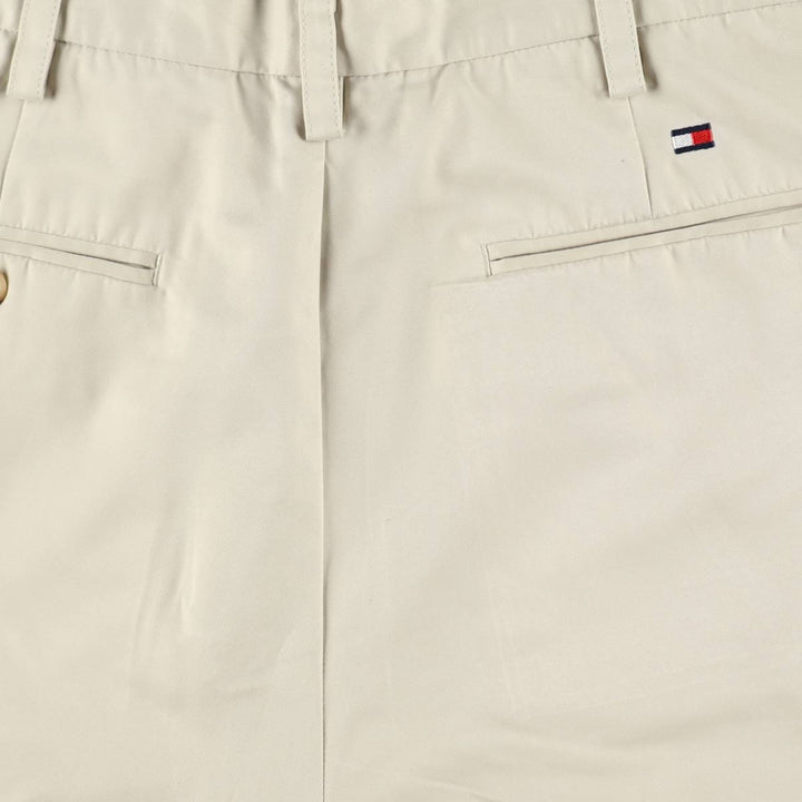 Tommy Hilfiger GOLF Two-Pleat Chino Shorts, Women's XL (equivalent to W31) polyester Beige type Vintage Second Hand