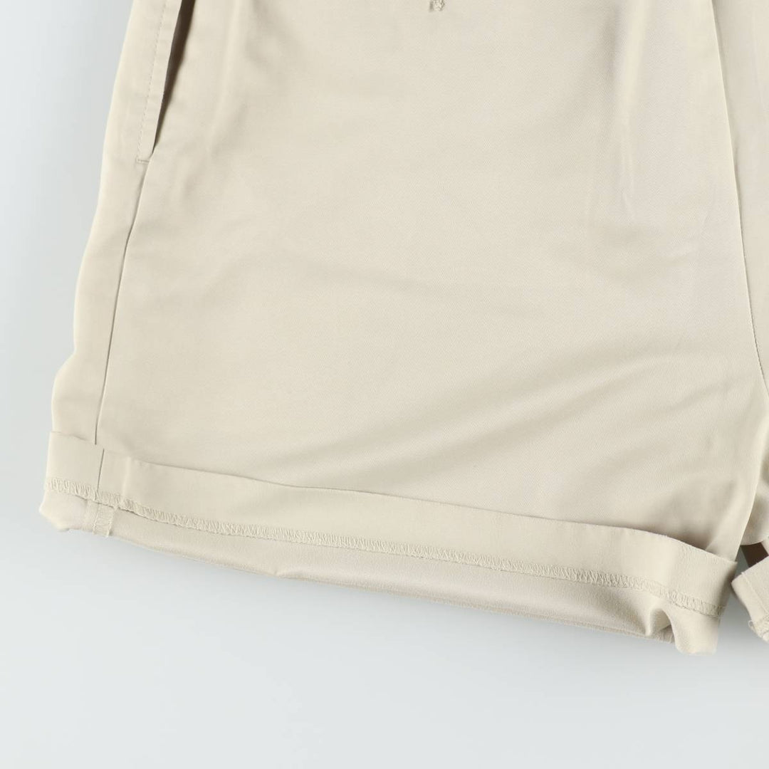 Tommy Hilfiger GOLF Two-Pleat Chino Shorts, Women's XL (equivalent to W31) polyester Beige type Vintage Second Hand