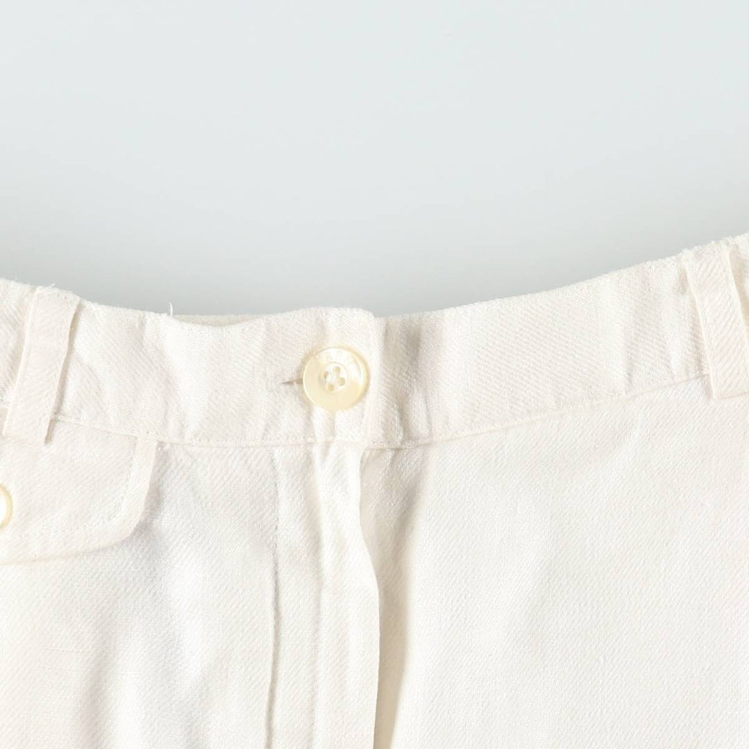 Ralph Lauren LAUREN One-tuck Linen Shorts, Women's Size M (W26 equivalent) linen white type Vintage Second Hand