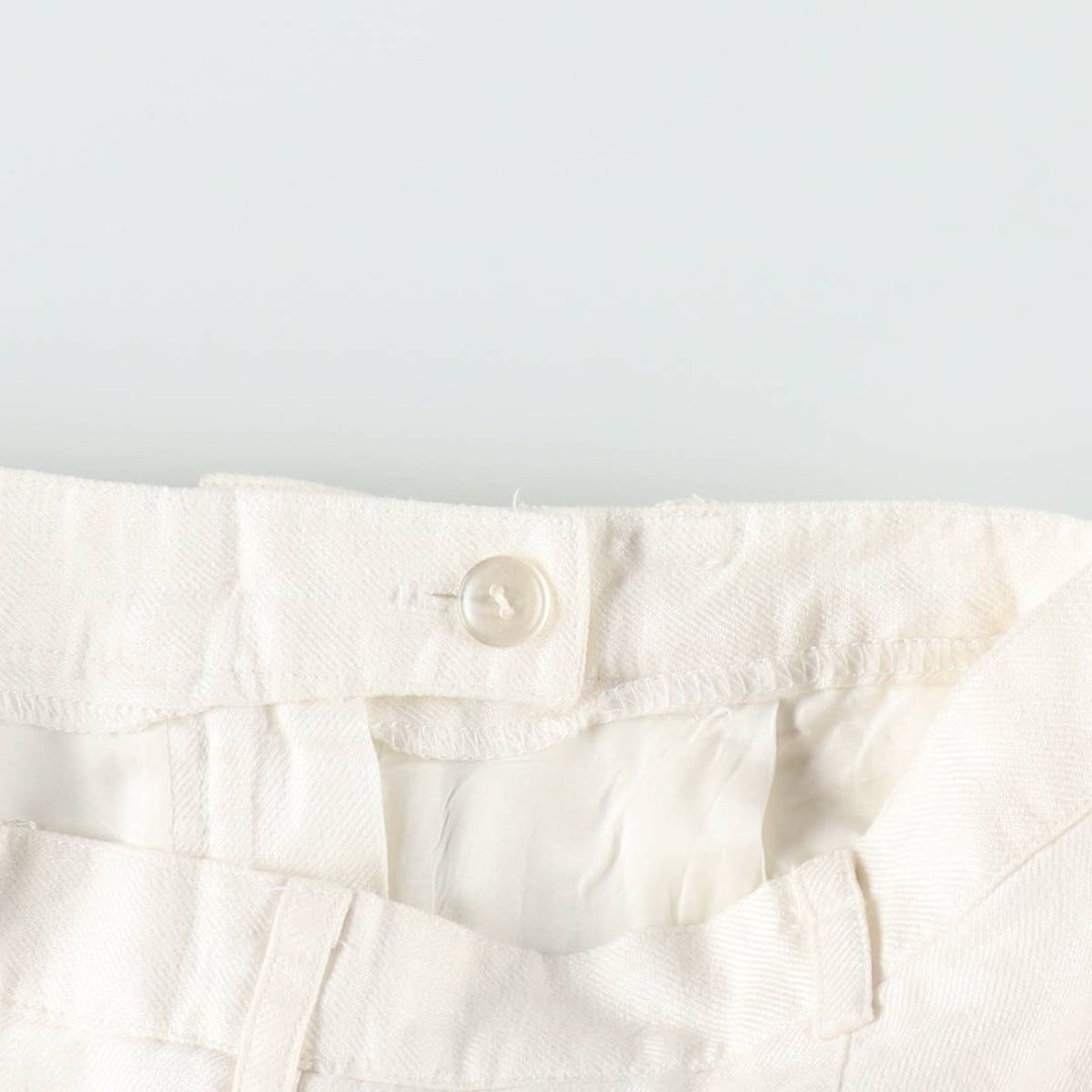 Ralph Lauren LAUREN One-tuck Linen Shorts, Women's Size M (W26 equivalent) linen white type Vintage Second Hand