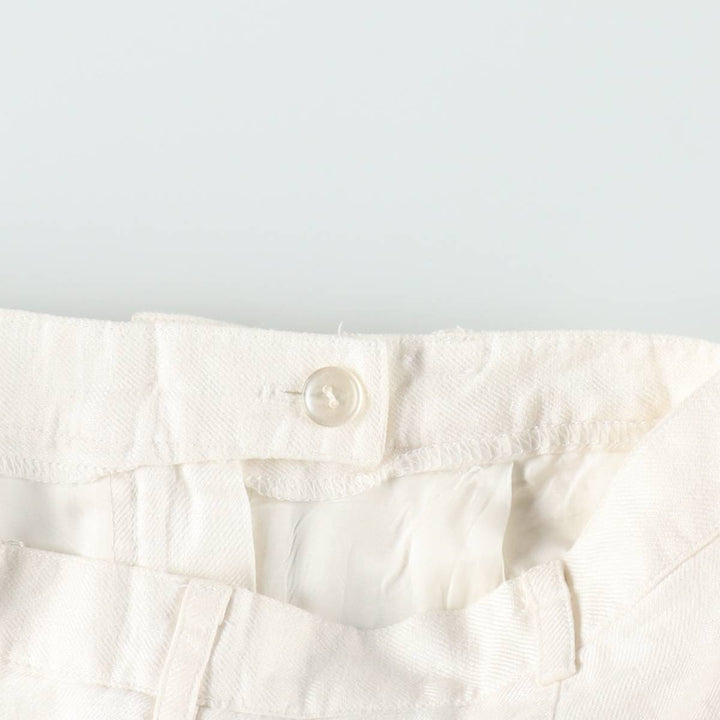 Ralph Lauren LAUREN One-tuck Linen Shorts, Women's Size M (W26 equivalent) linen white type Vintage Second Hand