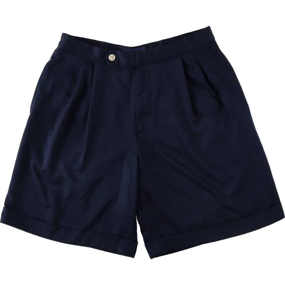 Ralph Lauren POLO GOLF Two-Pleat Half Shorts Women's L (W30 equivalent) polyester navy blue type Vintage Second Hand
