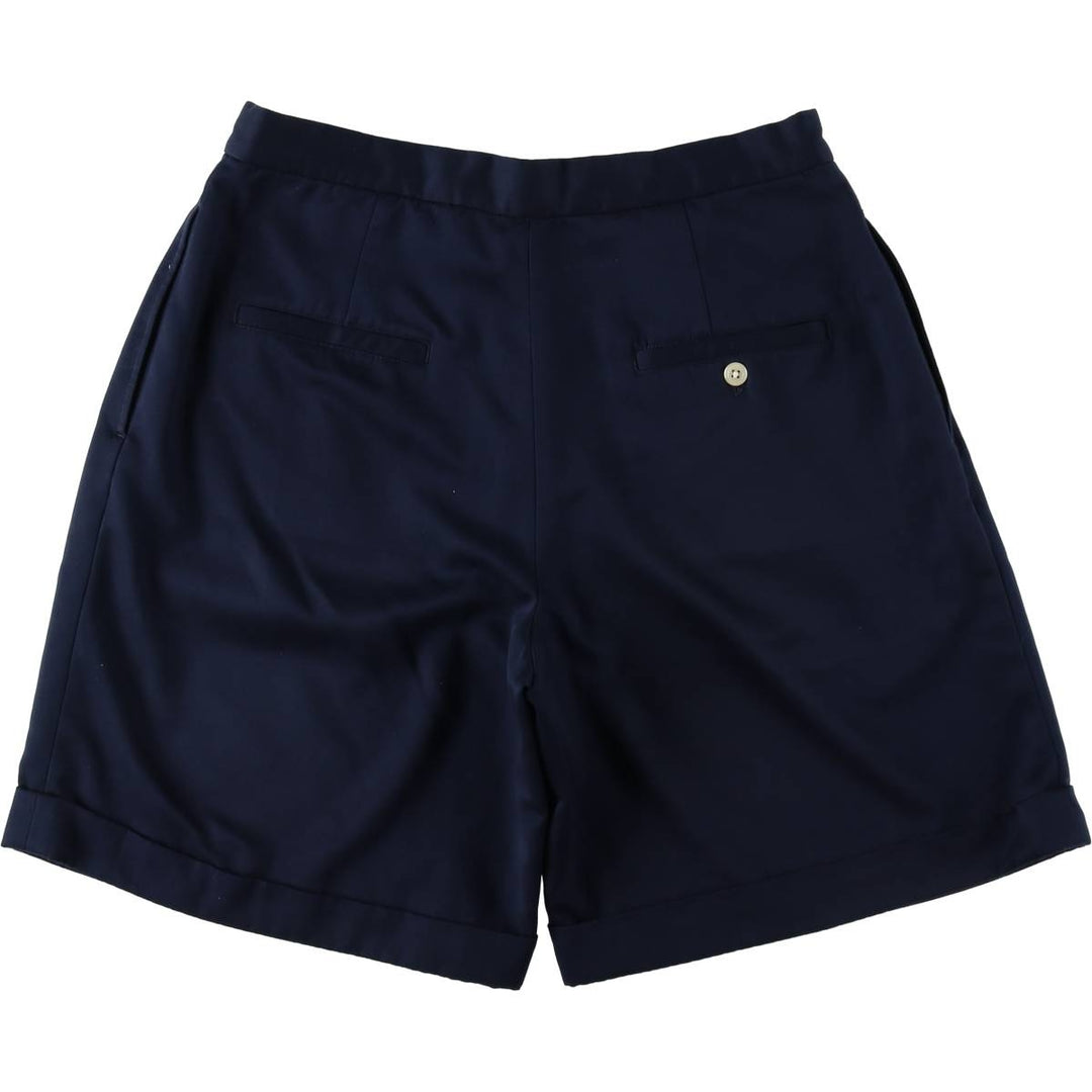 Ralph Lauren POLO GOLF Two-Pleat Half Shorts Women's L (W30 equivalent) polyester navy blue type Vintage Second Hand