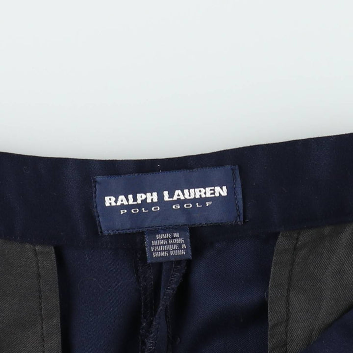 Ralph Lauren POLO GOLF Two-Pleat Half Shorts Women's L (W30 equivalent) polyester navy blue type Vintage Second Hand