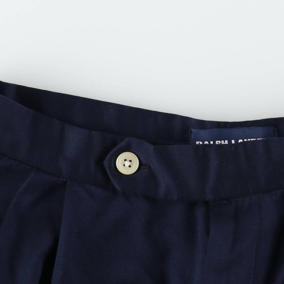 Ralph Lauren POLO GOLF Two-Pleat Half Shorts Women's L (W30 equivalent) polyester navy blue type Vintage Second Hand