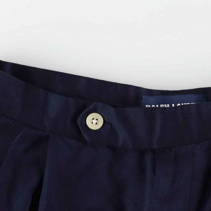 Ralph Lauren POLO GOLF Two-Pleat Half Shorts Women's L (W30 equivalent) polyester navy blue type Vintage Second Hand