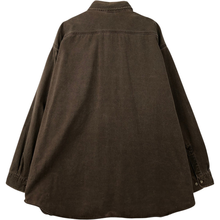 Carhartt Long-Sleeve Button-Down Work Shirt unclear brown type Vintage Second Hand