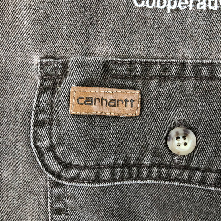 Carhartt Long-Sleeve Button-Down Work Shirt unclear brown type Vintage Second Hand