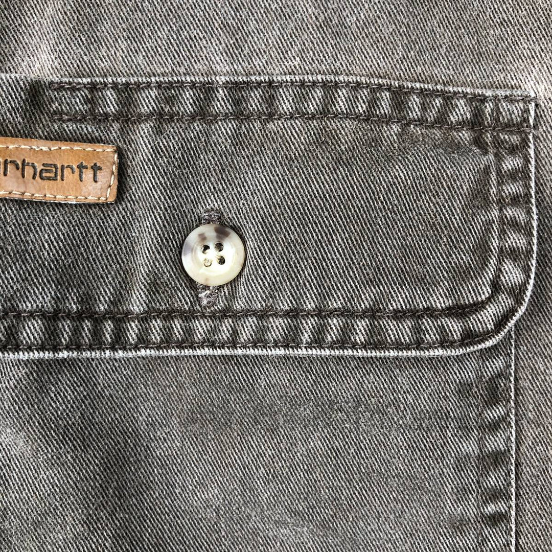 Carhartt Long-Sleeve Button-Down Work Shirt unclear brown type Vintage Second Hand