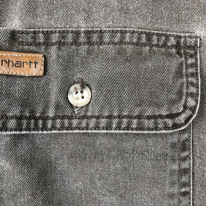 Carhartt Long-Sleeve Button-Down Work Shirt unclear brown type Vintage Second Hand