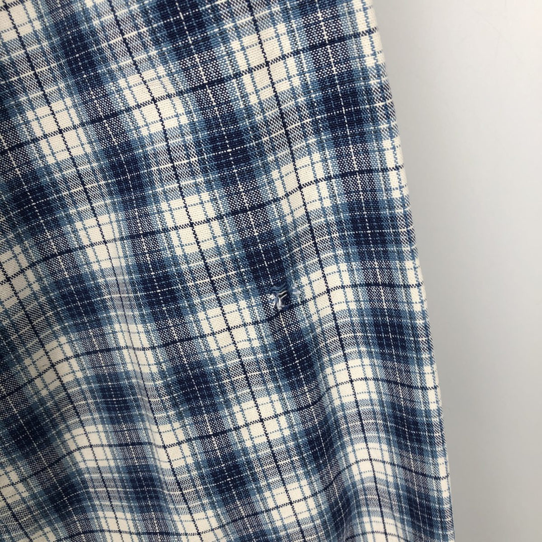 Carhartt Check Pattern Long Sleeve Button-Down Work Shirt, Made in USA, Men's Size L (approx.) cotton pale white type Vintage Second Hand