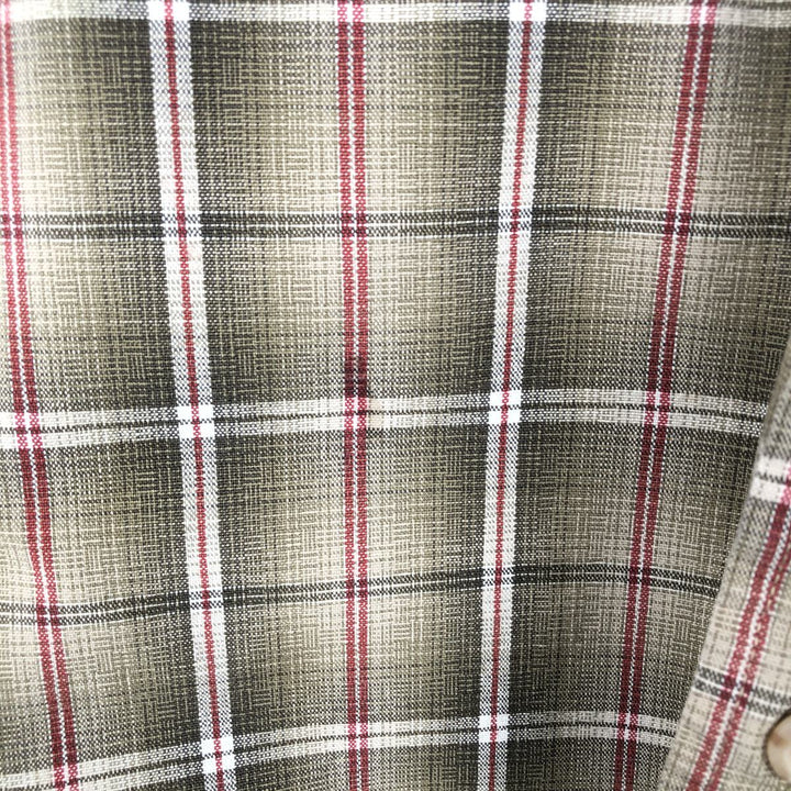 Carhartt Check Pattern Long Sleeve Button-Down Work Shirt, Men's Size L cotton beige type brown Vintage Second Hand