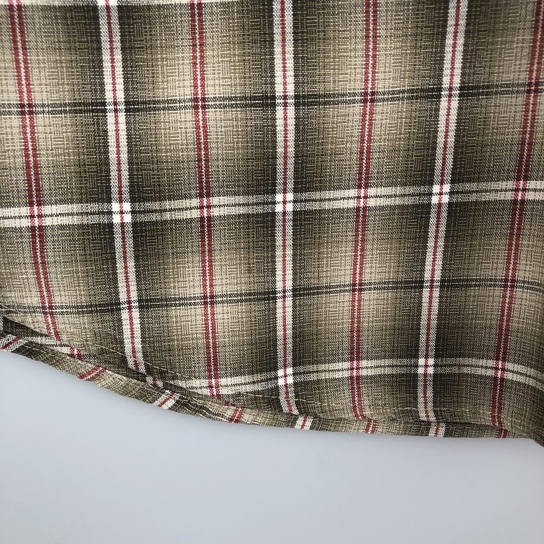 Carhartt Check Pattern Long Sleeve Button-Down Work Shirt, Men's Size L cotton beige type brown Vintage Second Hand