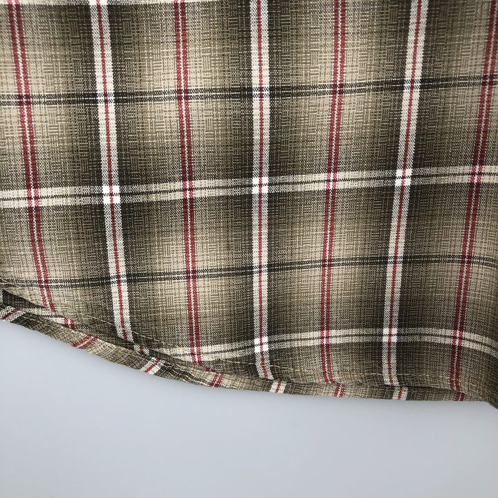 Carhartt Check Pattern Long Sleeve Button-Down Work Shirt, Men's Size L cotton beige type brown Vintage Second Hand