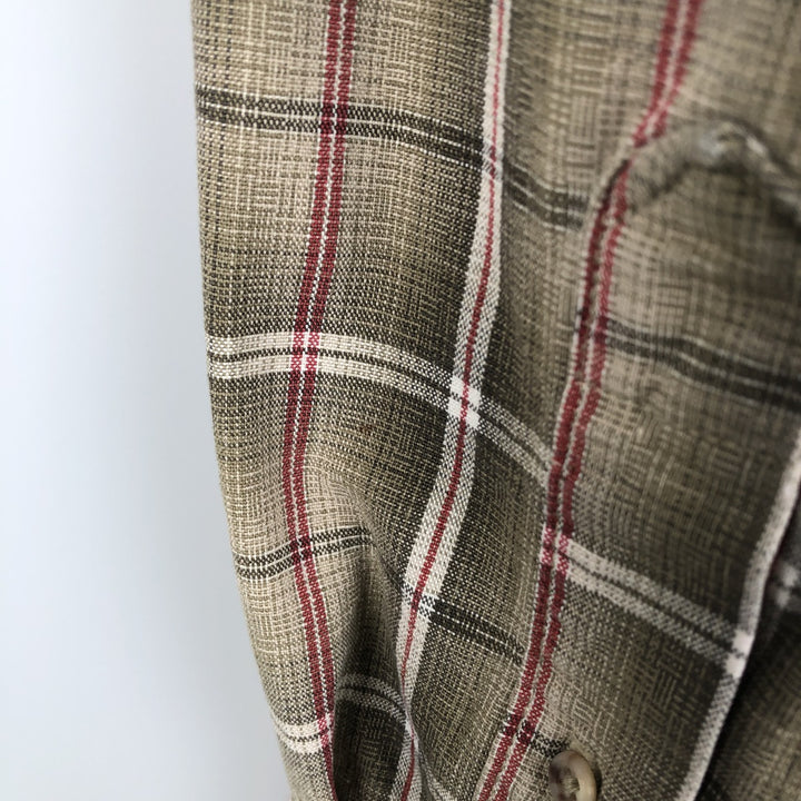 Carhartt Check Pattern Long Sleeve Button-Down Work Shirt, Men's Size L cotton beige type brown Vintage Second Hand