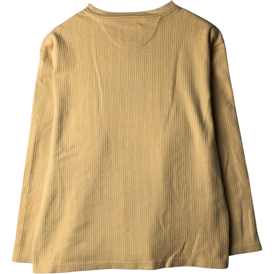 Vintage 1980'S Ralph Lauren Chaps Henley-neck long-sleeved T-shirt, size L, men's size L cotton yellow type Vintage Second Hand