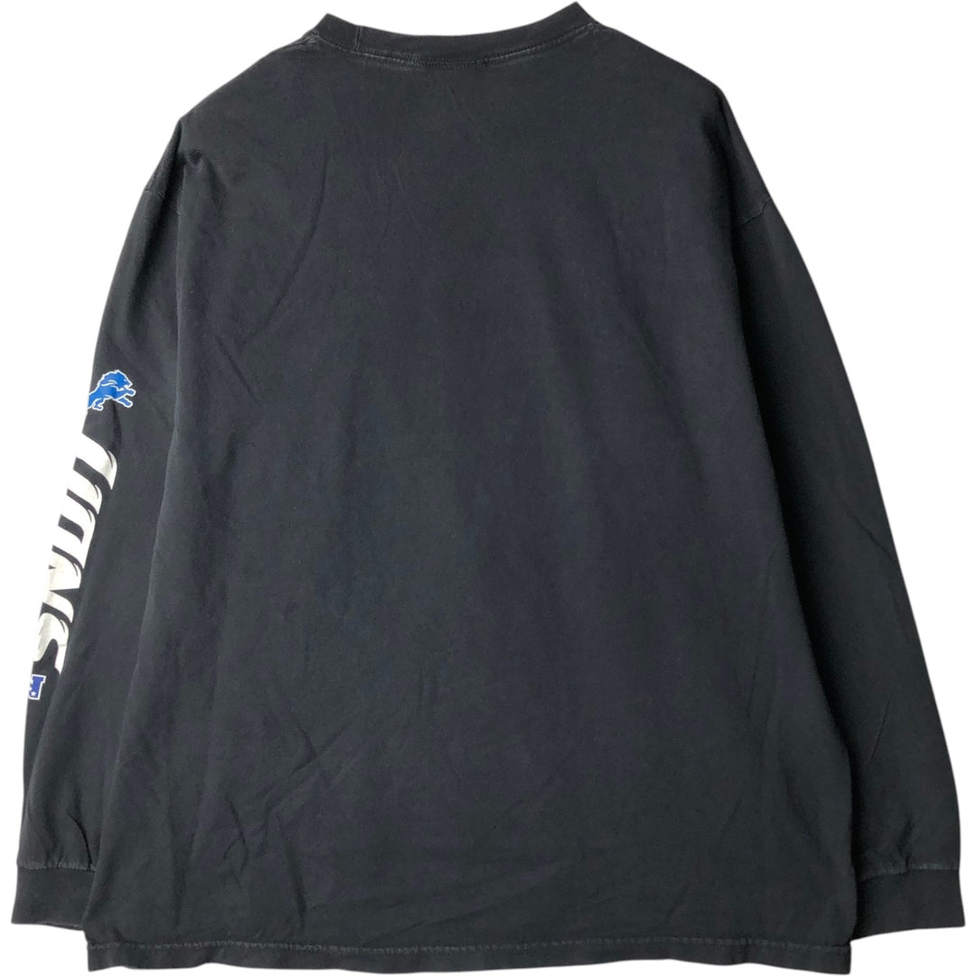 NFL Detroit Lions Long-Sleeve T-Shirt (Men's XXL equivalent) cotton black type Vintage Second Hand
