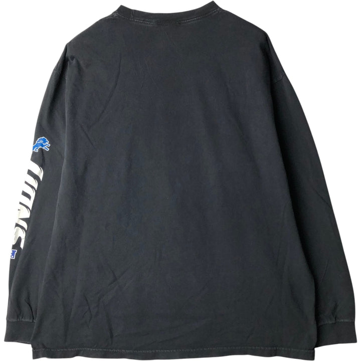 NFL Detroit Lions Long-Sleeve T-Shirt (Men's XXL equivalent) cotton black type Vintage Second Hand