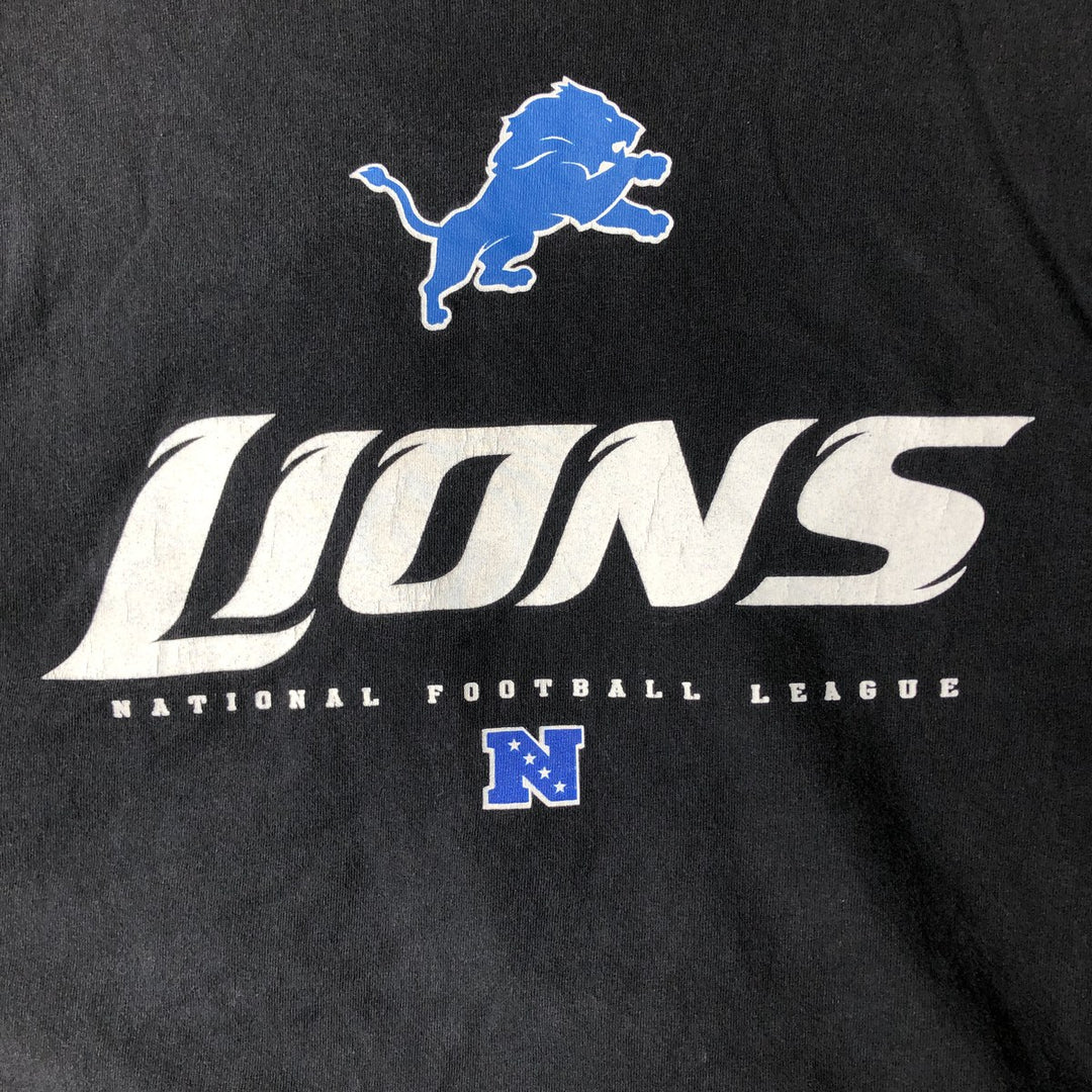 NFL Detroit Lions Long-Sleeve T-Shirt (Men's XXL equivalent) cotton black type Vintage Second Hand