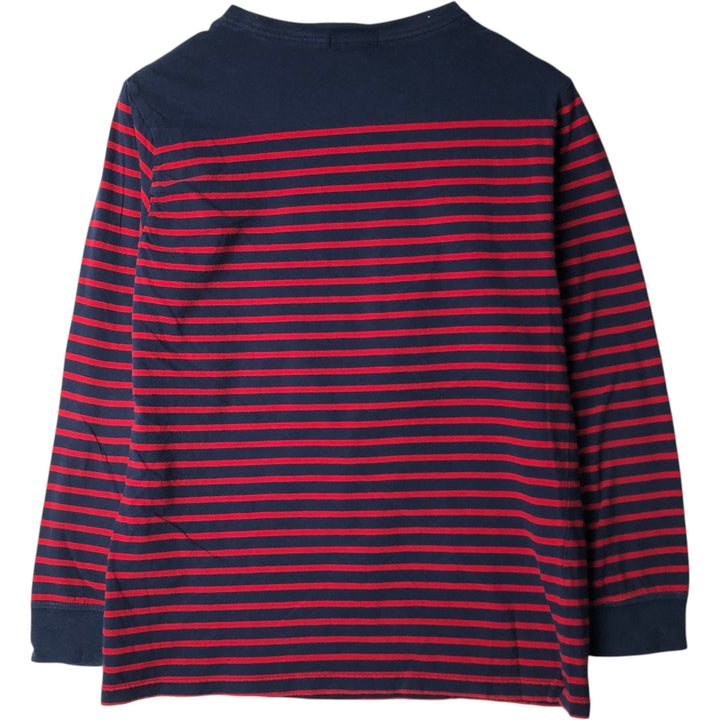 Ralph Lauren POLO RALPH LAUREN Striped Pattern Long-Sleeve T-Shirt (Men's Size S) cotton navy blue type Vintage Second Hand