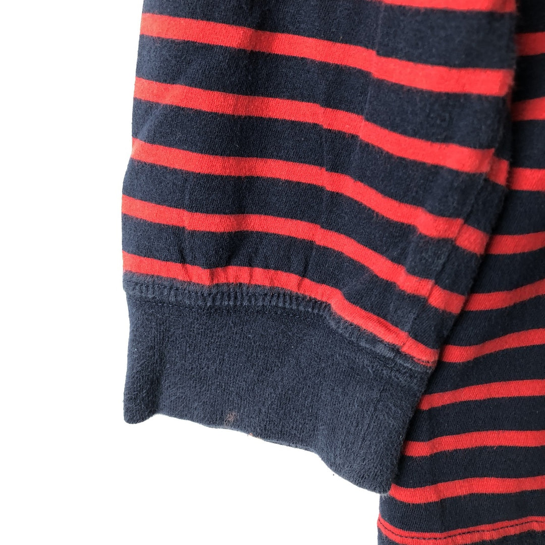 Ralph Lauren POLO RALPH LAUREN Striped Pattern Long-Sleeve T-Shirt (Men's Size S) cotton navy blue type Vintage Second Hand