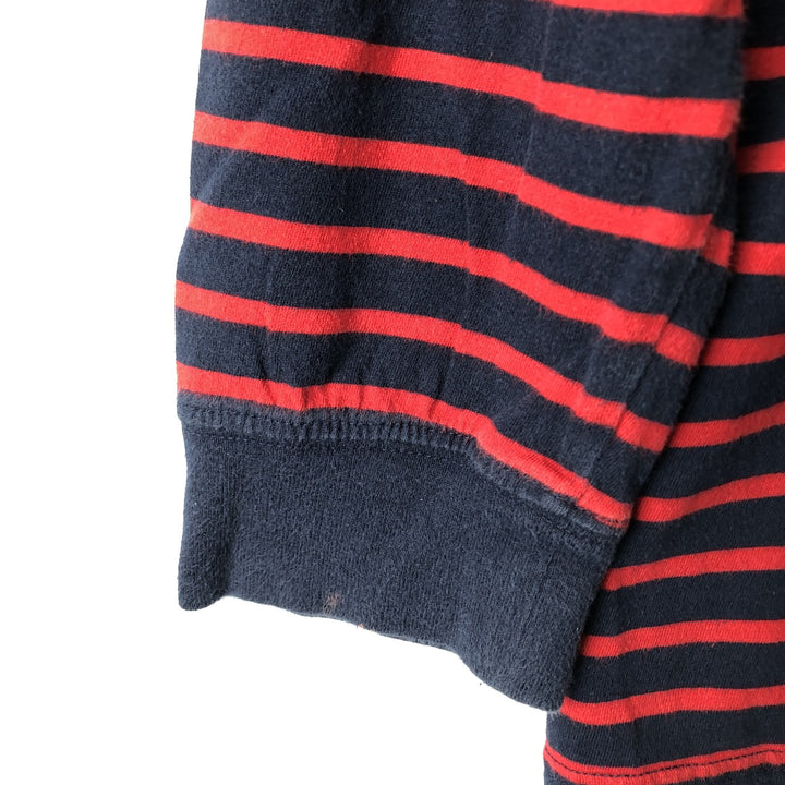 Ralph Lauren POLO RALPH LAUREN Striped Pattern Long-Sleeve T-Shirt (Men's Size S) cotton navy blue type Vintage Second Hand